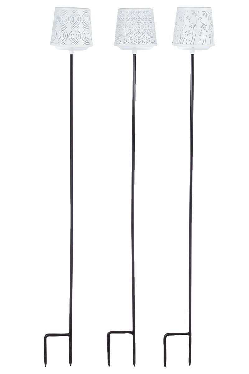 Gartenstecker mit Windlicht Malou weiß Variante 3