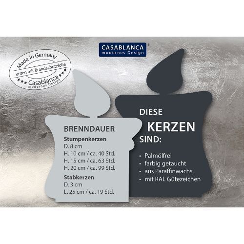 Stumpenkerze Metallic weiß 10cm Text, Papier