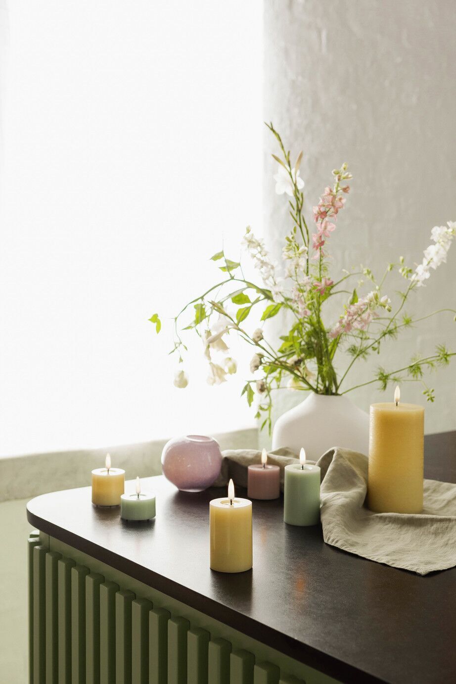 Uyuni LED Stumpenkerze 5 x 7,5cm melted light lavender