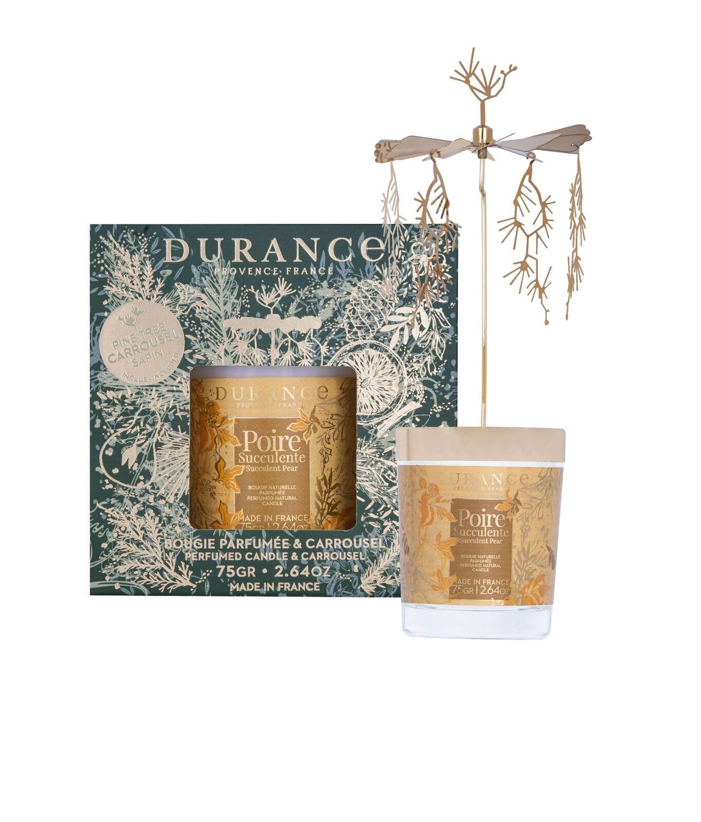 Saftige Birne - Set mit Karussel und Duftkerze 75g Pokal, Bronze, Flasche