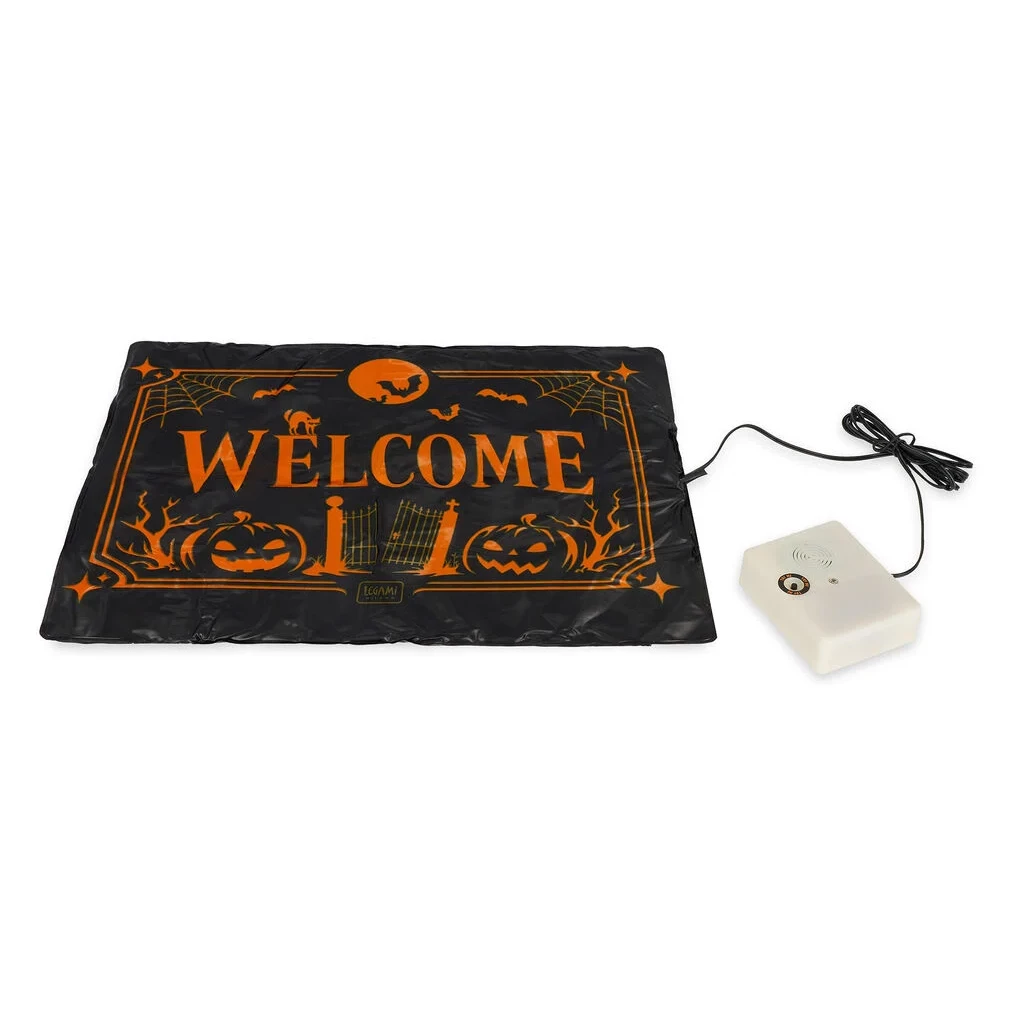 Halloween mat, Willkommensmatte, Kürbis-Design, orange Druck, elektrisches Kabel