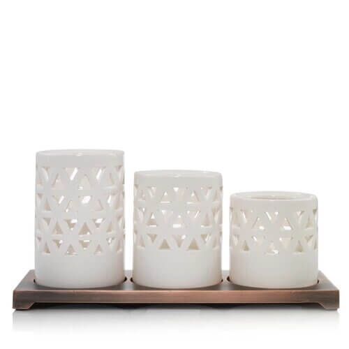 1664225E_GB_0 Belmont White Keramik Multi Teelichthalter