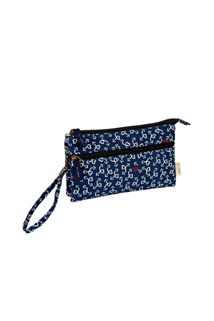 Patchwork Täschchen Anchor Love navy 218 Zubehor, Tasche, Handtasche, Geldbörse