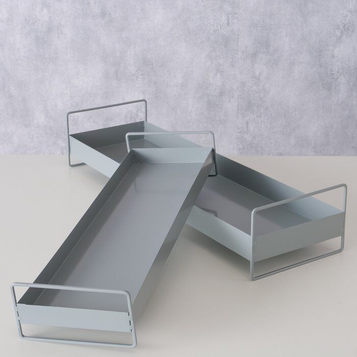 Deko Tablett Wolga 2 Stück grau