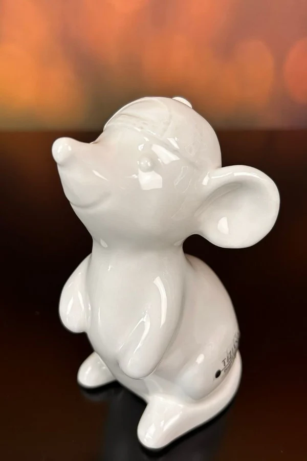 Porzellanfigur, Maus, weiße Figur, Dekoration, Kuschelfigur