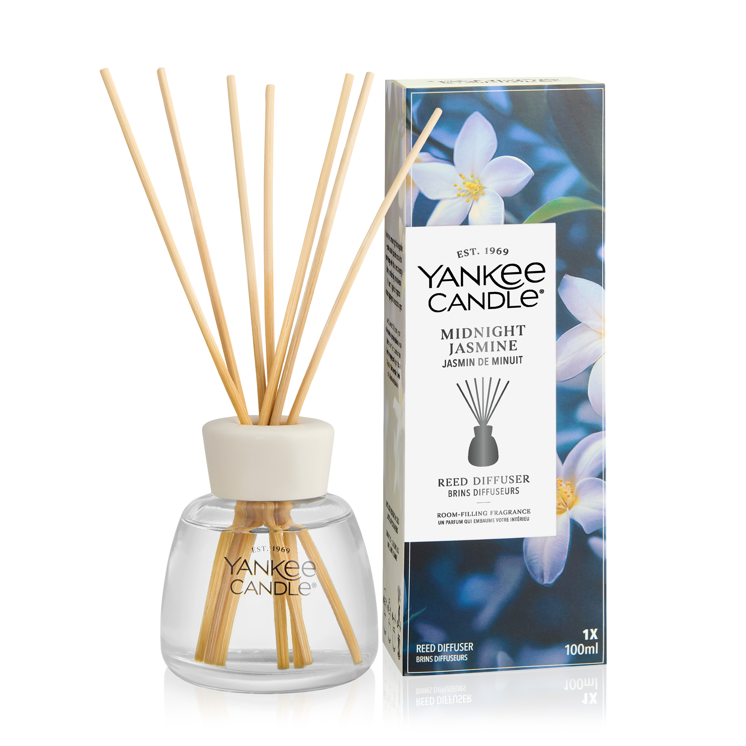 Duftstäbchen, Reed Diffuser, Glass Vase, Midnight Jasmine, Raumduft