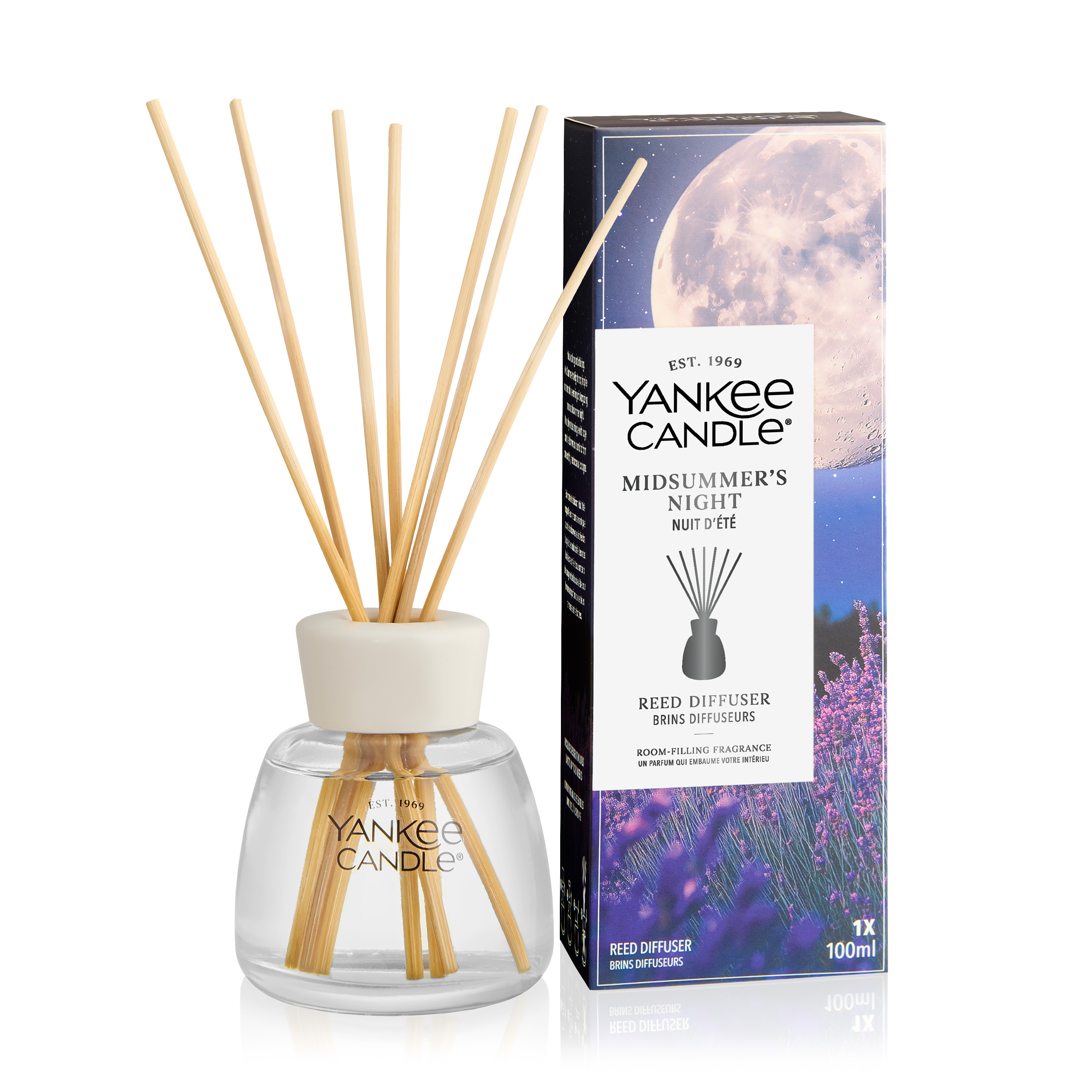 Midsummers Night Signature Reed Diffuser 100ml Dufthalter, Holzdüfte, Glasflasche, Duftdiffuser, 100 ml