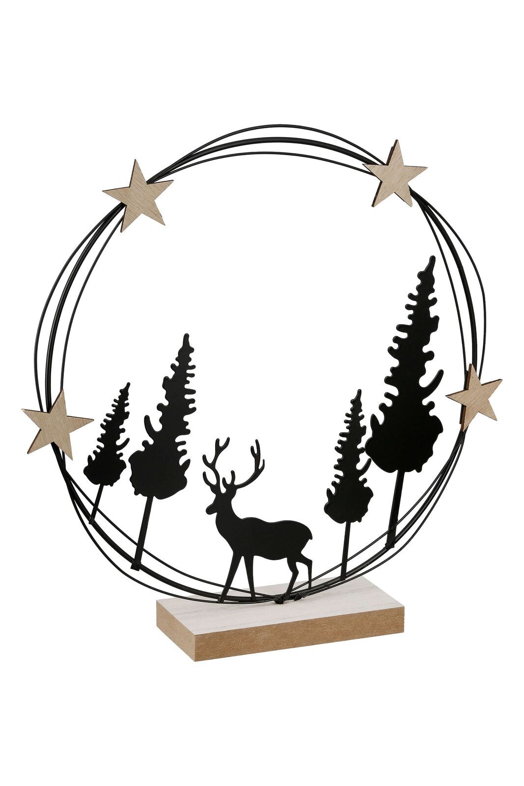 Deko Aufsteller Winterwald Hirsch schwarz 27cm Tier, Hirsch, Säugetier, Tierwelt, Geweih