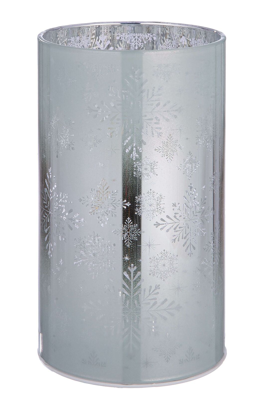 Windlicht Schneeflocke LED Glas 13cm Lampe, Lampenschirm, Töpferei