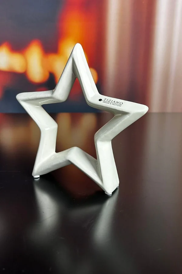 Deko Stern Saphira 14cm cremeweiß