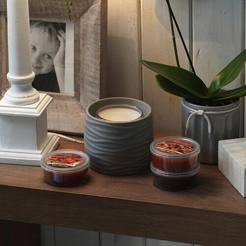 Noah-with-Meltcups-Scenterpiece-YCI Noah Grey MeltCup Warmer mit Timerfunktion