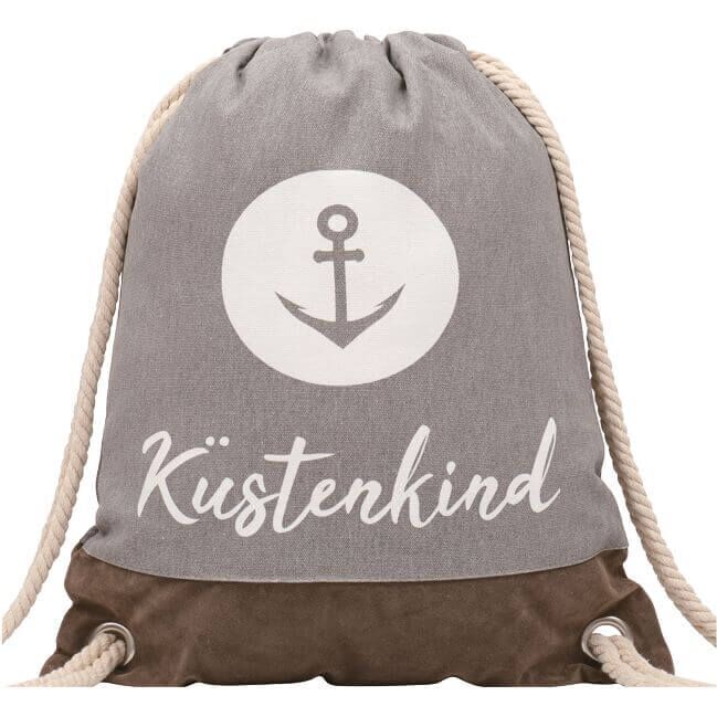 Turnbeutel Küstenkind grau 010