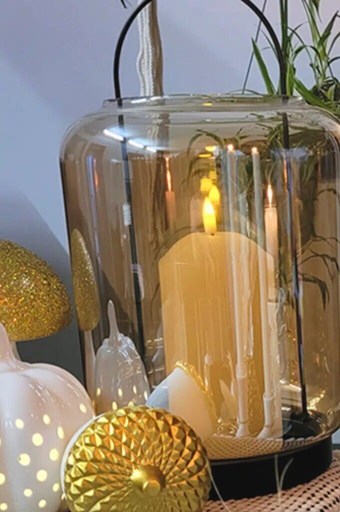 Kerzenlaterne Clermont 31cm natur