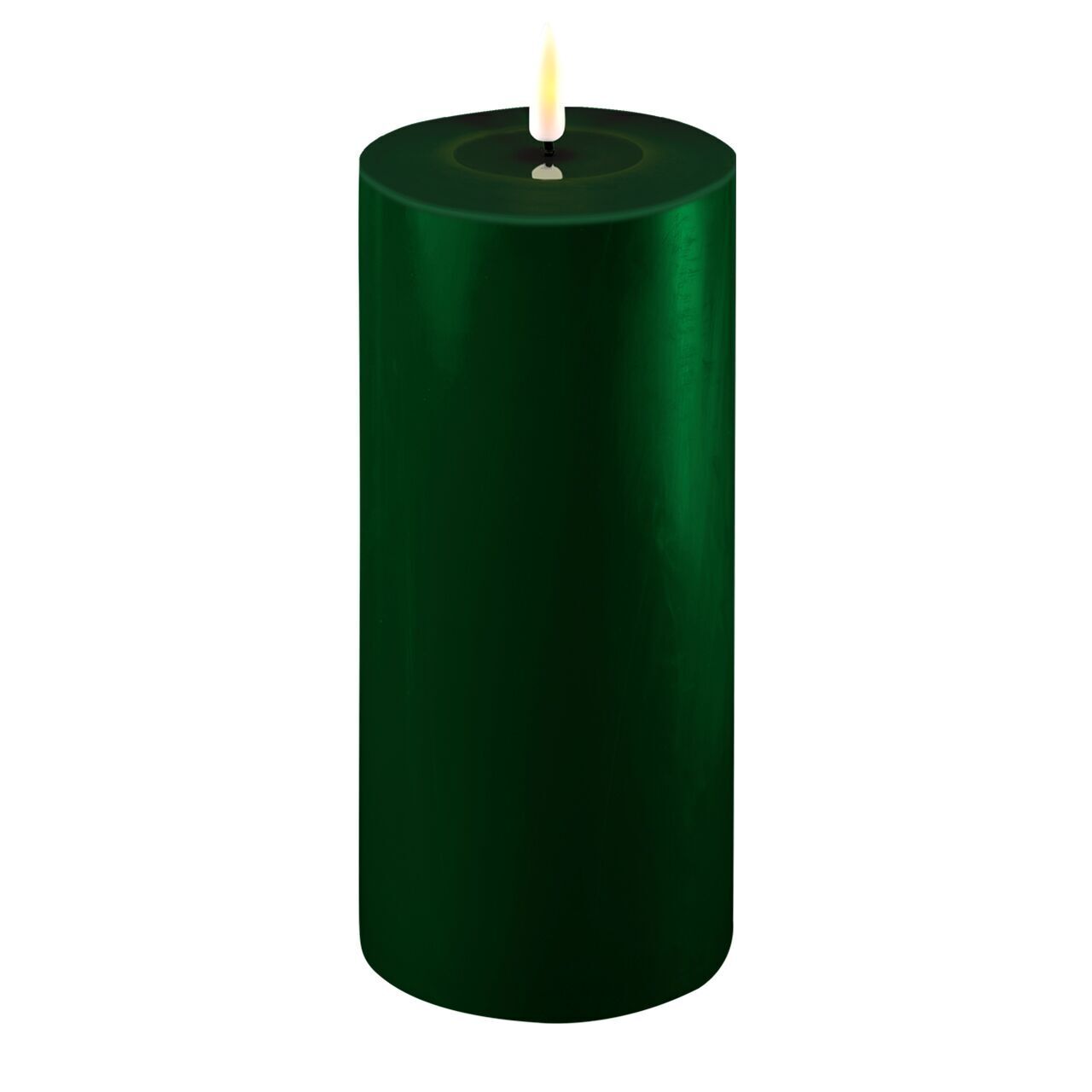 2021-RF-0273 Stumpenkerze LED dunkelgrün 10 x 20cm