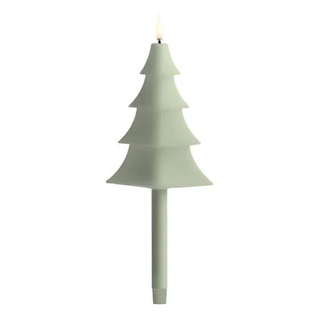 LED mini taper tree candle von Piffany in Sage green, 1,3x25cm kerzen, baumform, leuchtkerze, stumpenkerze, grün