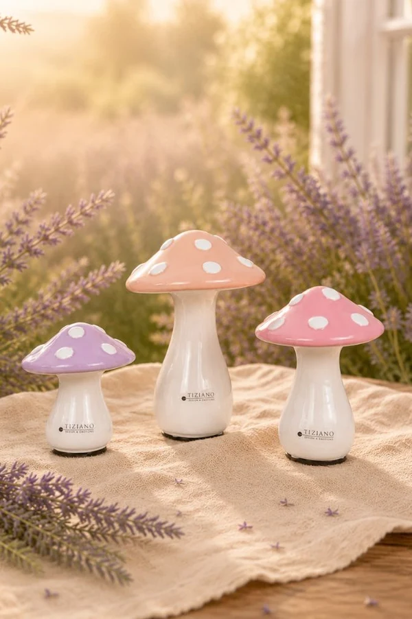 Deko Pilz Ponti Lila 10cm Mushroom, Figurine, Dekoration, Porzellan, Pastell