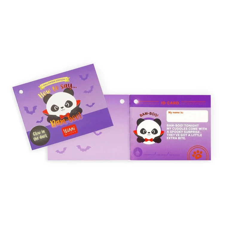 panda, lila, karte, halloween, panda-bild