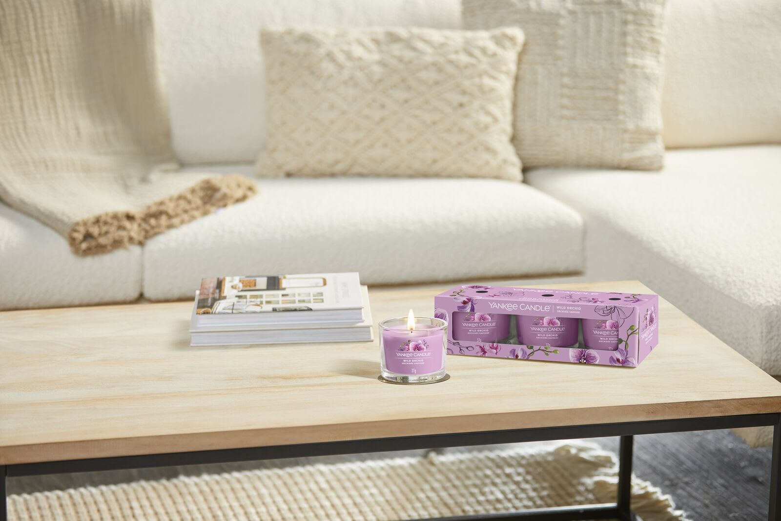 filled-votives_Set-2_Wild-Orchid Wild Orchid 37g Glasvotivkerze 3er Pack