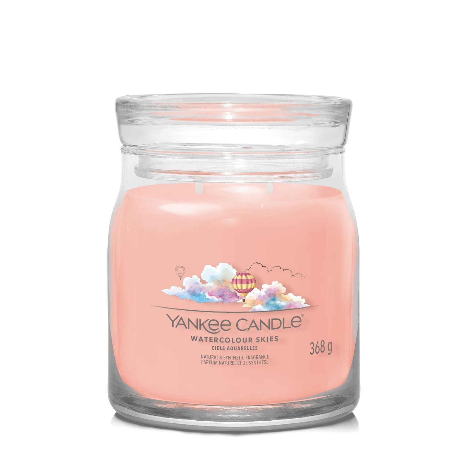Watercolour Skies Signature Medium Jar 368g 2-Docht