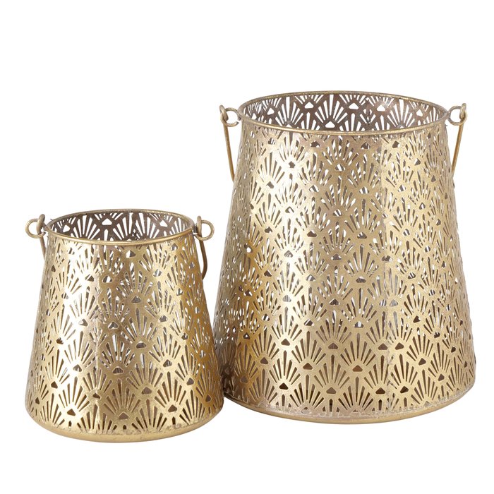 Windlicht Set Ember 2tlg. gold