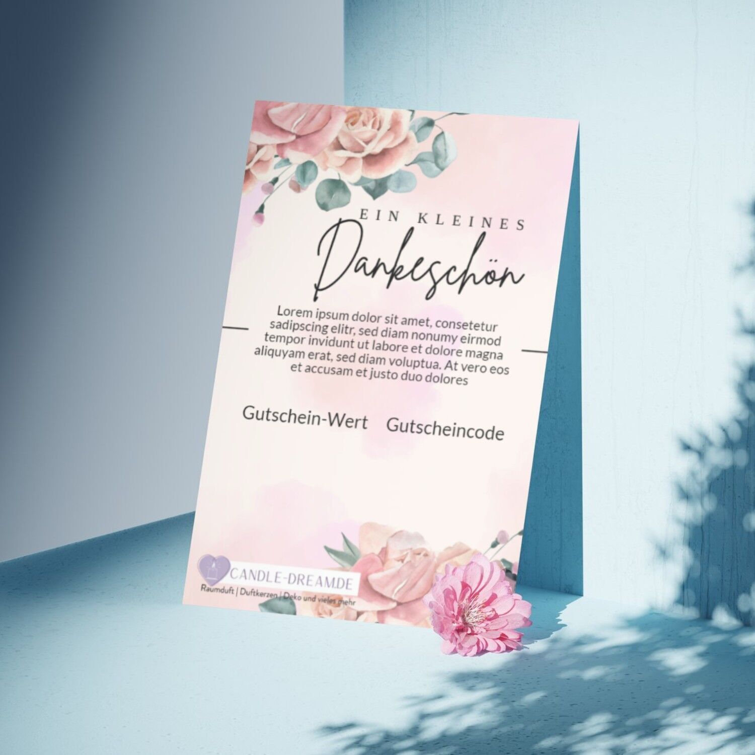 Geschenkgutschein Danke Werbung, Plakat, Visitenkarte, Papier, Text