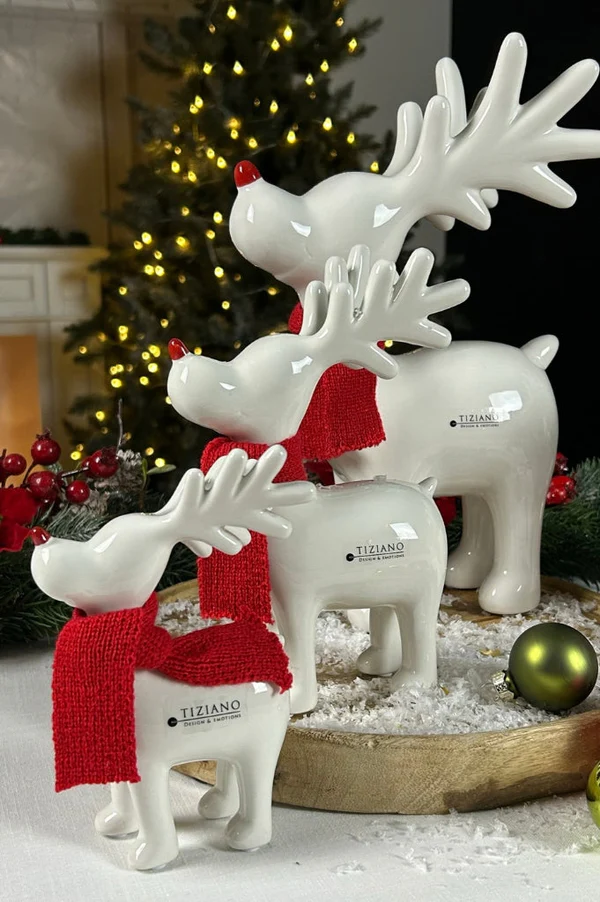 Rentier Rudolph 21cm cremeweiß Rentier Rudolph 21cm cremeweiß