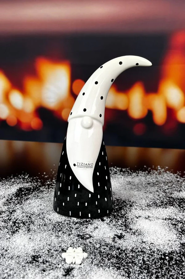 Deko Santa Alberto 22cm schwarz/cremeweiß Deko Santa Alberto 22cm schwarz/cremeweiß