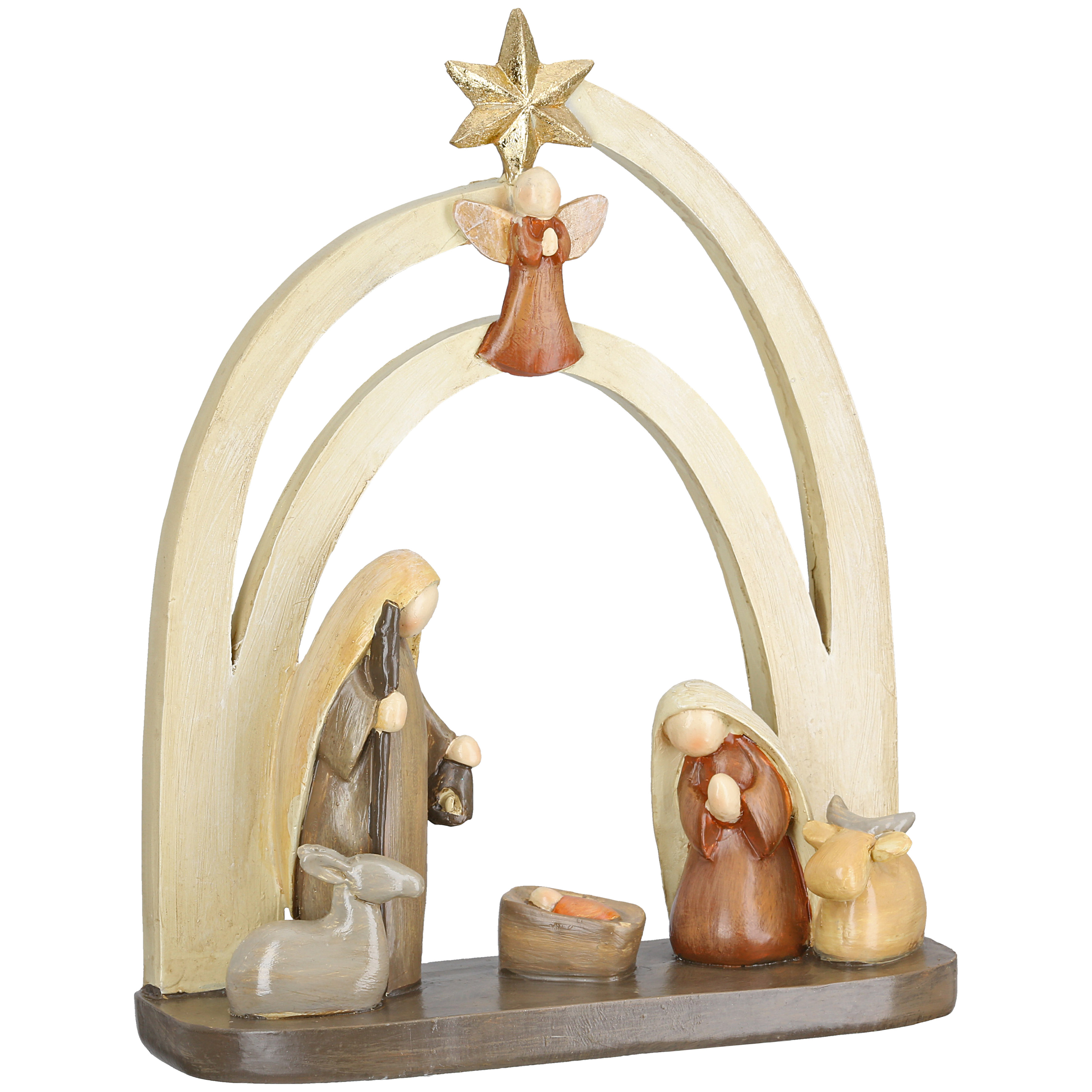 Dekofigur Krippe Heilige Familie Weihnachtskrippe, Krippenfigur, Stallkrippe, Holzfigur, Nativity