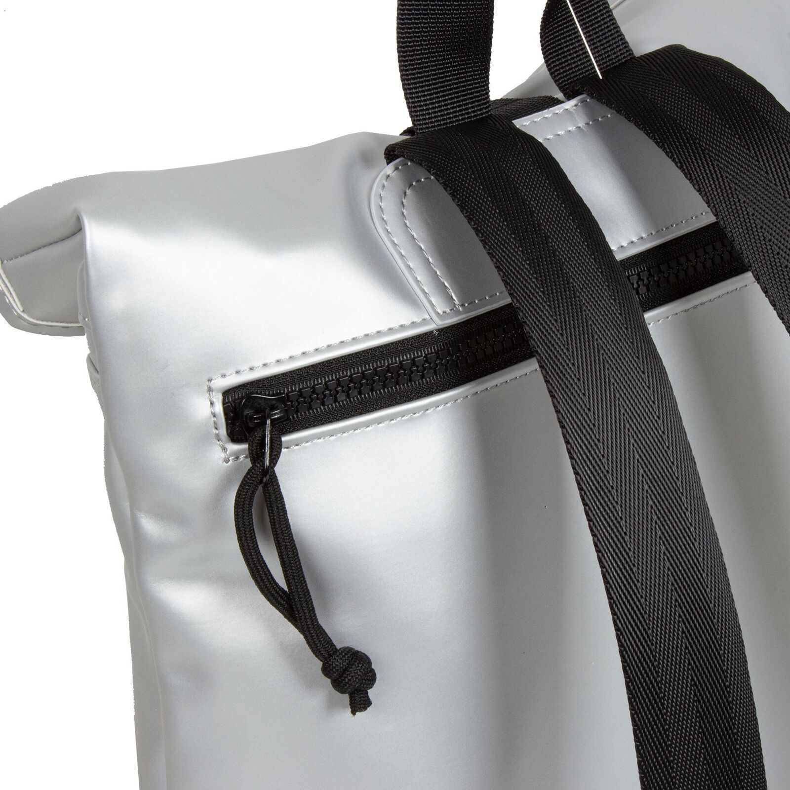 PzvBAYNY Mart - Los Angeles Rolltop Mini Rucksack silber metallic