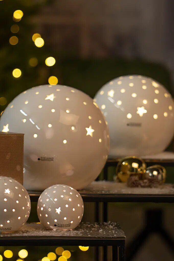 Lichtkugel Padova Stern 18cm LED cremeweiß