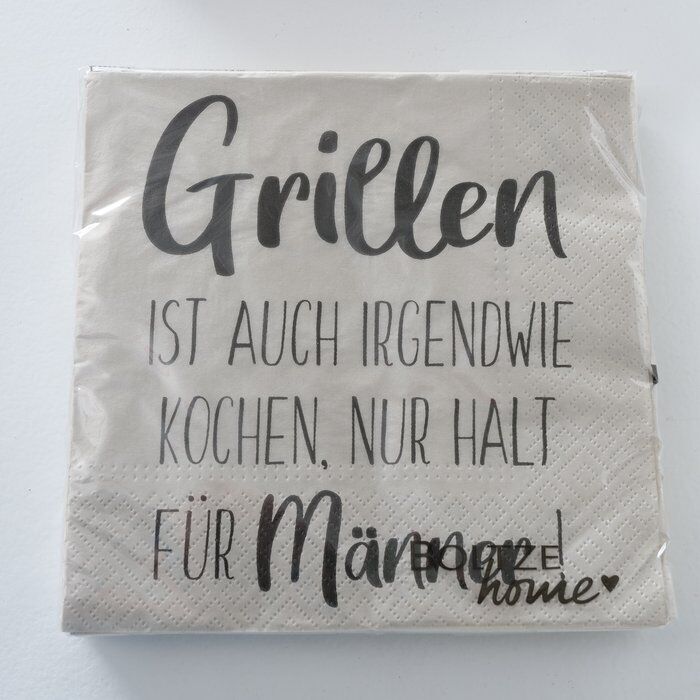 Serviette Grillen grau 20 Stück