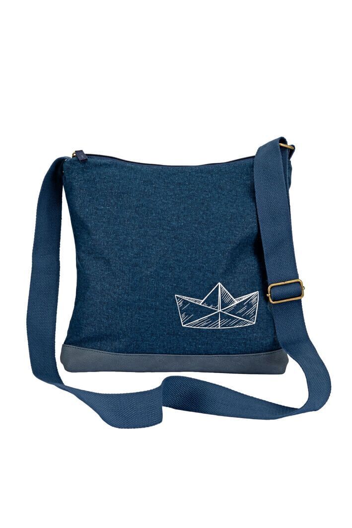 Shoulder Bag Schiffchen navy 218 Zubehor, Tasche, Handtasche, Leinwand, Geldbörse