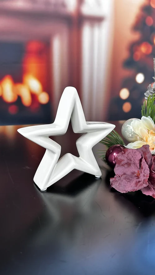 Deko Stern Cascata 11cm cremeweiß