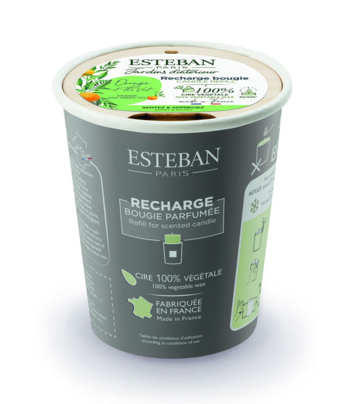 BOT-005_1 Orangen & Grüner Tee Nachfüller für Duftkerze 180g