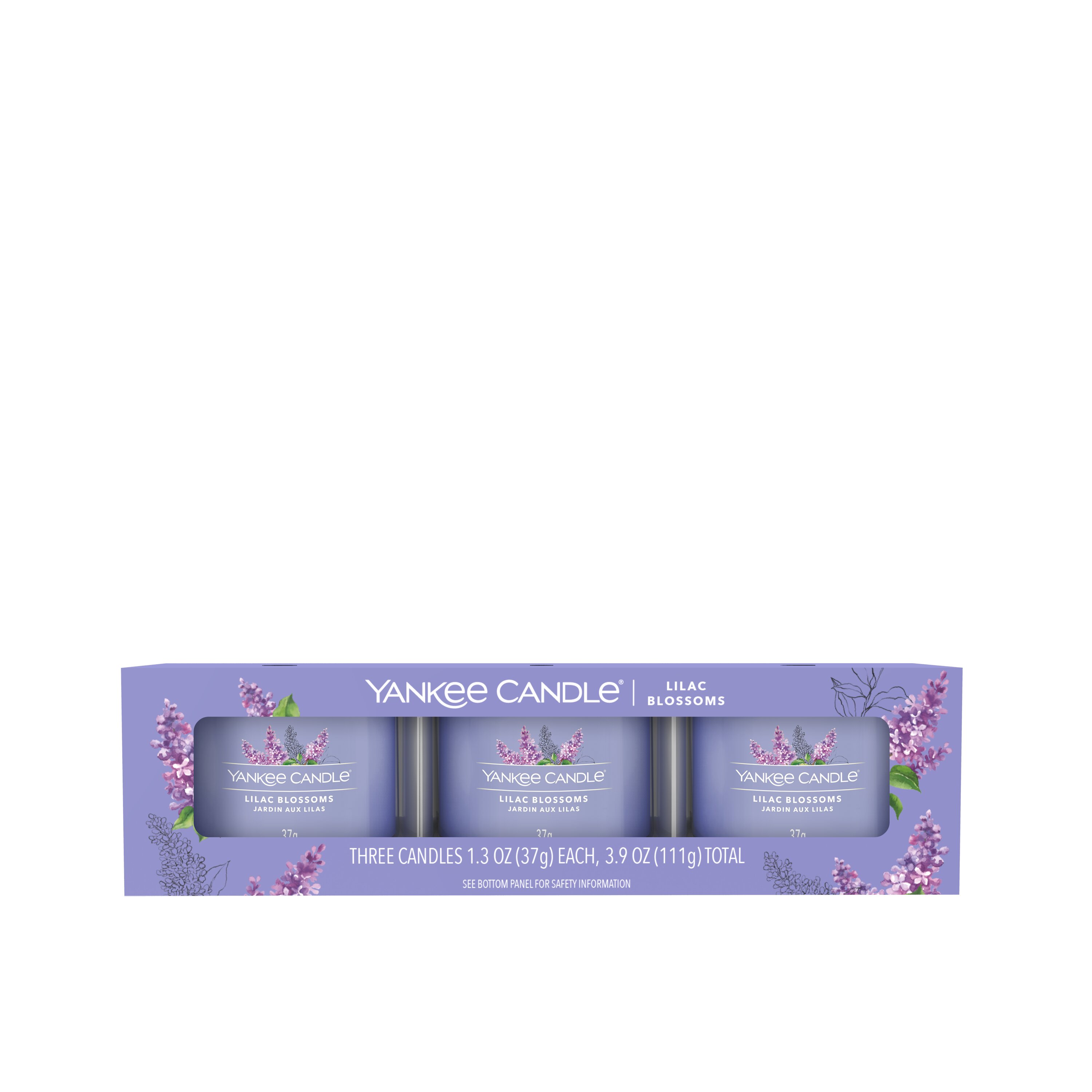 Lilac Blossoms 37g Glasvotivkerze 3er Pack