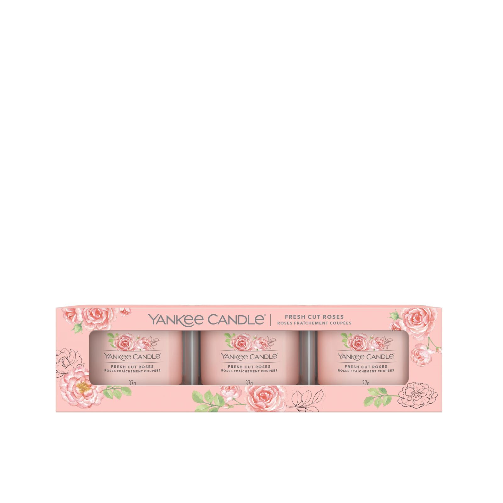 Signature-Filled-Votive_3-Pack_Fresh-cut-Roses1 Fresh Cut Roses 37g Glasvotivkerze 3er Pack