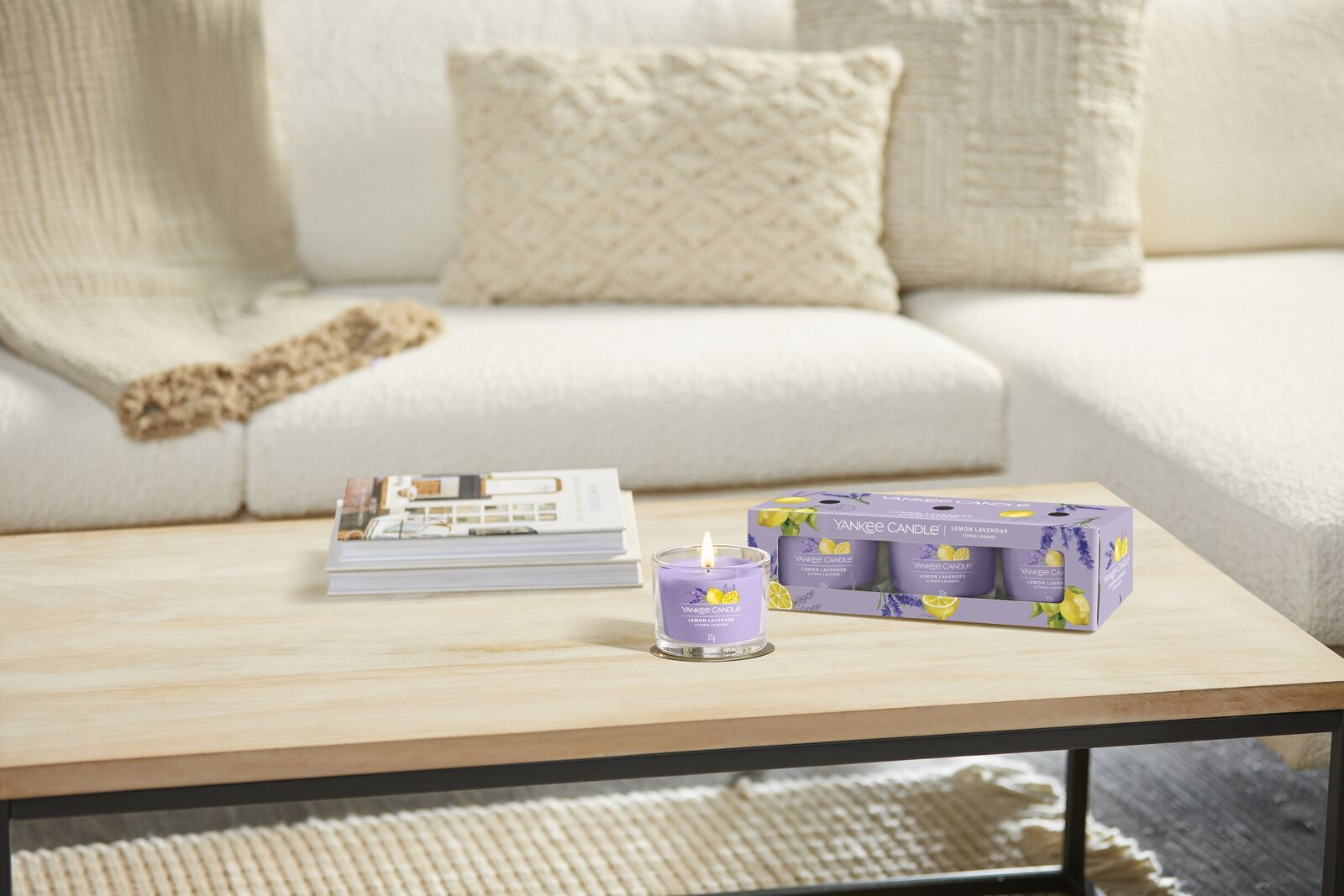 filled-votives_Set-2_Lemon-Lavender Lemon Lavender 37g Glasvotivkerze 3er Pack