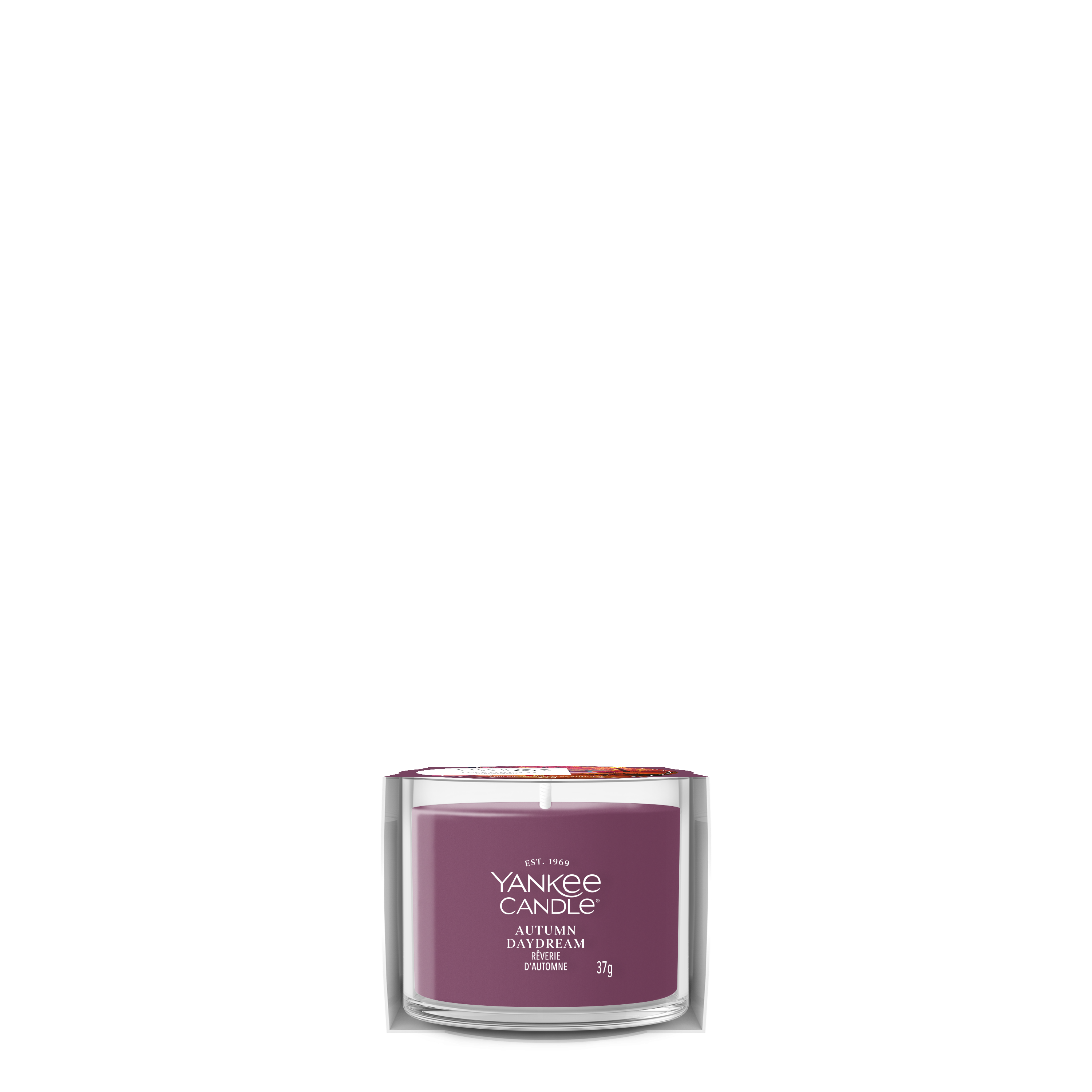 kerze, Yankee Candle, Herbst, lila, Glasbehälter