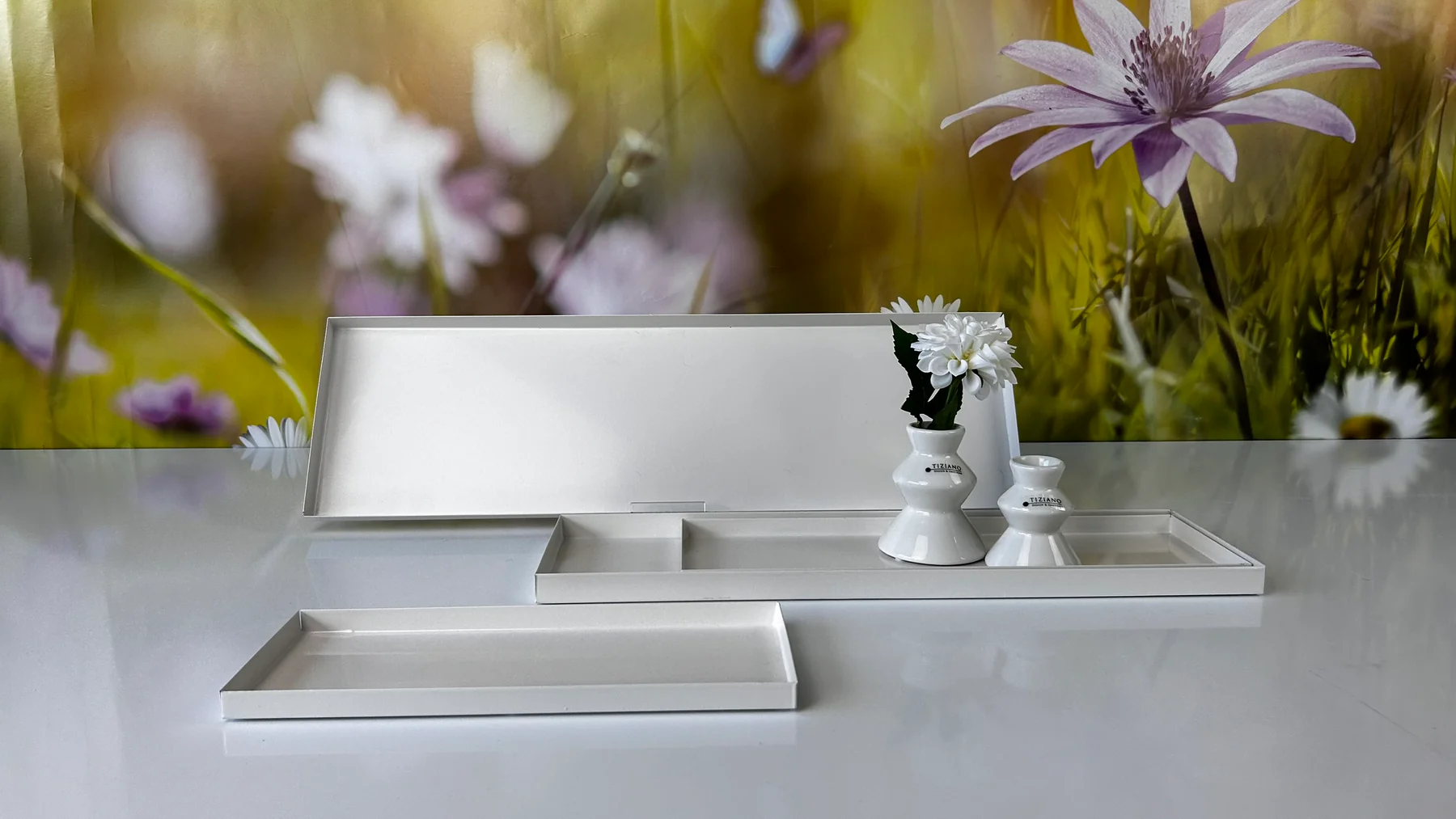 Dekoschalen Set Legri Metall cremeweiß 30/40cm