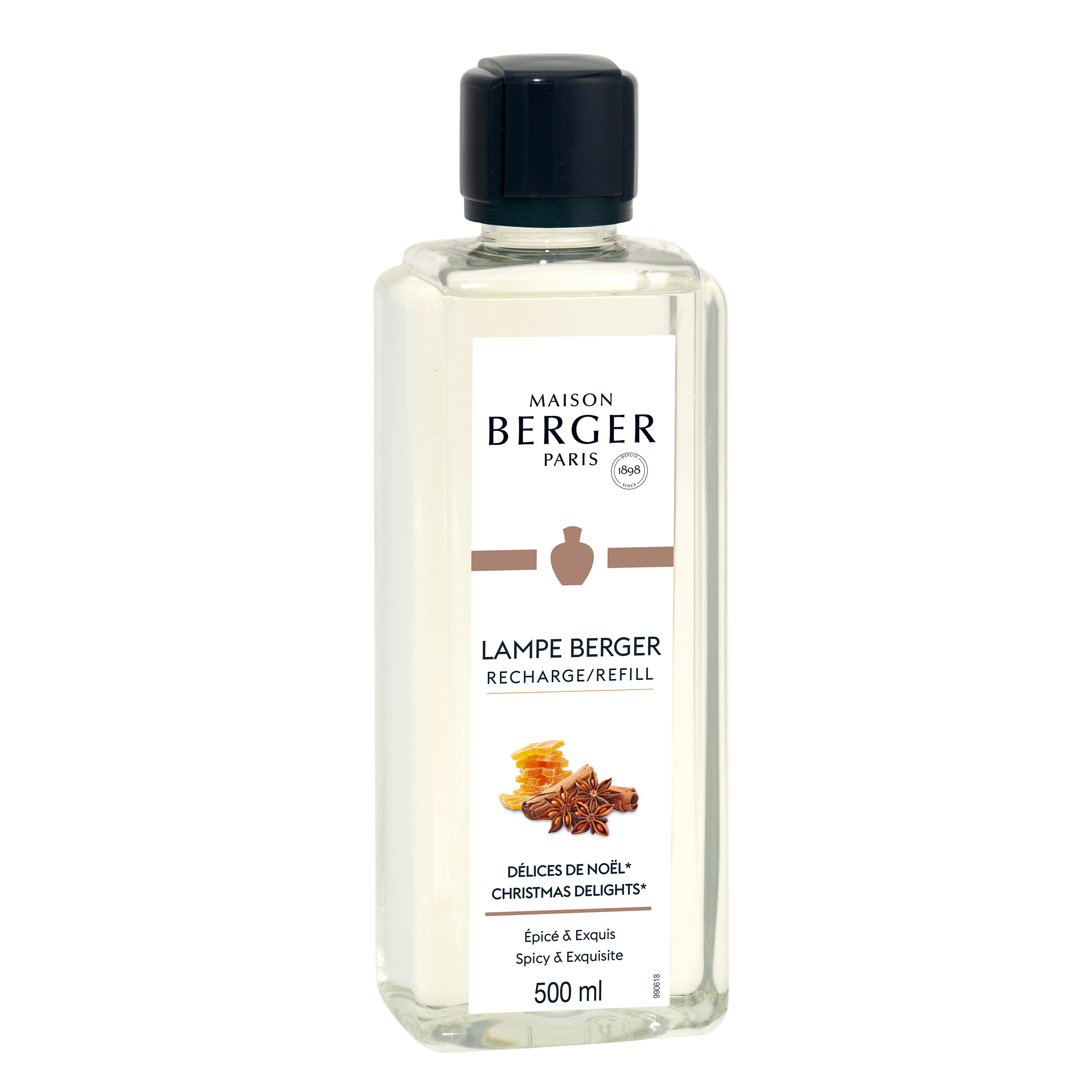 Lampe Berger Refill, Christmas Delights, Spicy Exquisite, 500 ml, Flasche mit Etikett