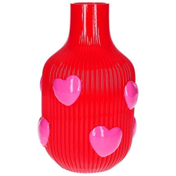 Vase L'Amour Glas 25cm rot Herzen Krug, Töpferei, Vase, Essen, Ketchup
