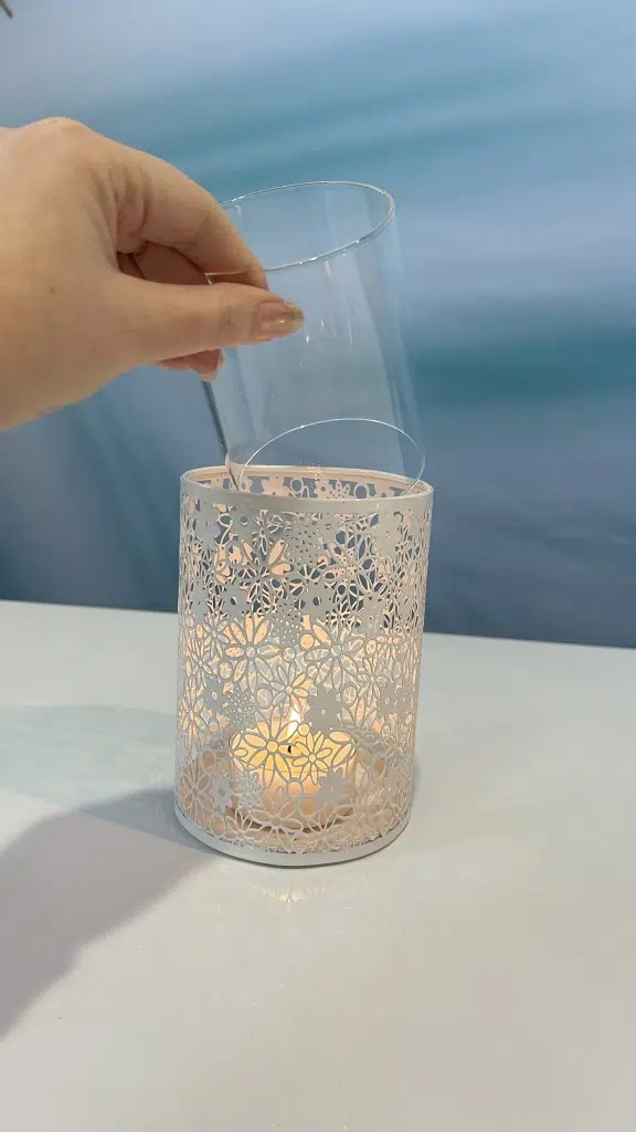 Metall Windlicht Fiori 14cm creme Metall Windlicht Fiori 14cm creme