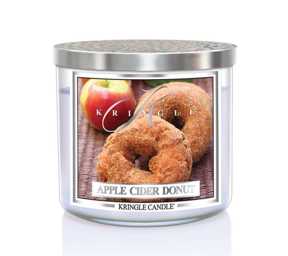 kringle_candle_apple_cider_donut_silver_lid_american_heritage Apple Cider Donut 396g Tumbler 3-Docht