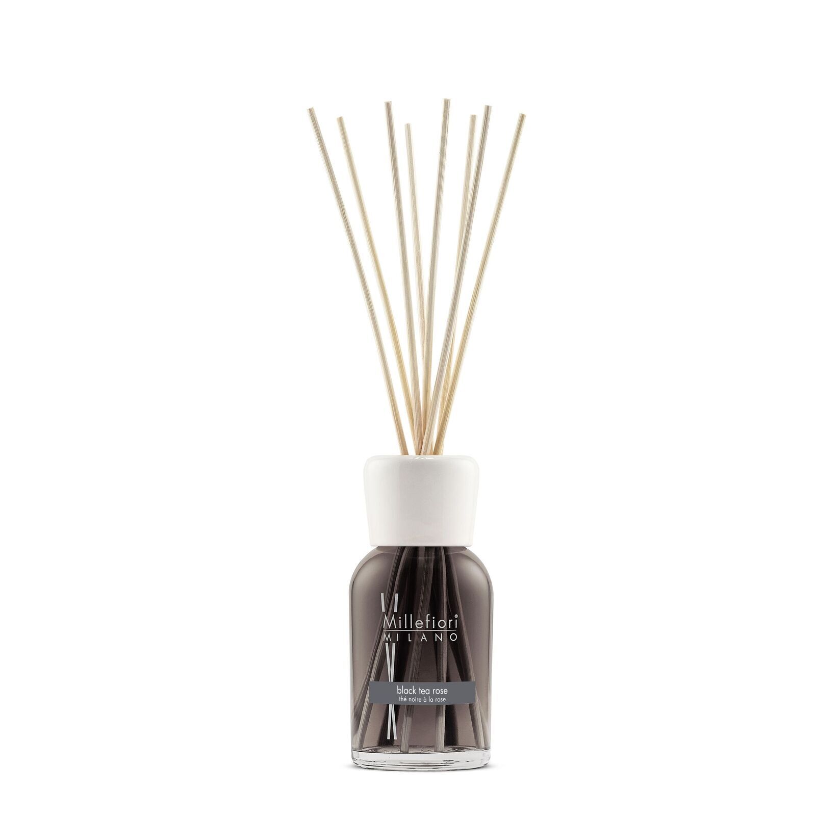 7DDBT_Millefiori-Milano_Reed-Diffuser-250ml_Product-and-Pack_Black-Tea-Rose-Out-of-pack-copia Black Tea Rose - Milano Reed Diffuser 250ml