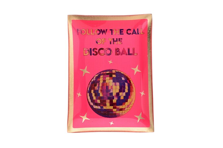 Disco Ball, Glitter Geschenktüte, Pinkes Packpapier, Folienrand, Runde Spiegelkugel
