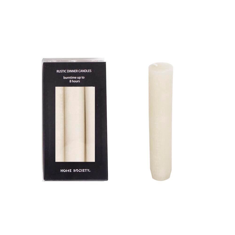 11rgcNuA Rustic Dinner Candle S weiß 6 Stück