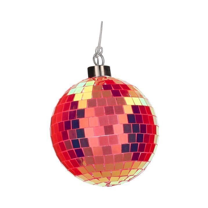 Disco LED Kugel 10cm neon orange Lampe