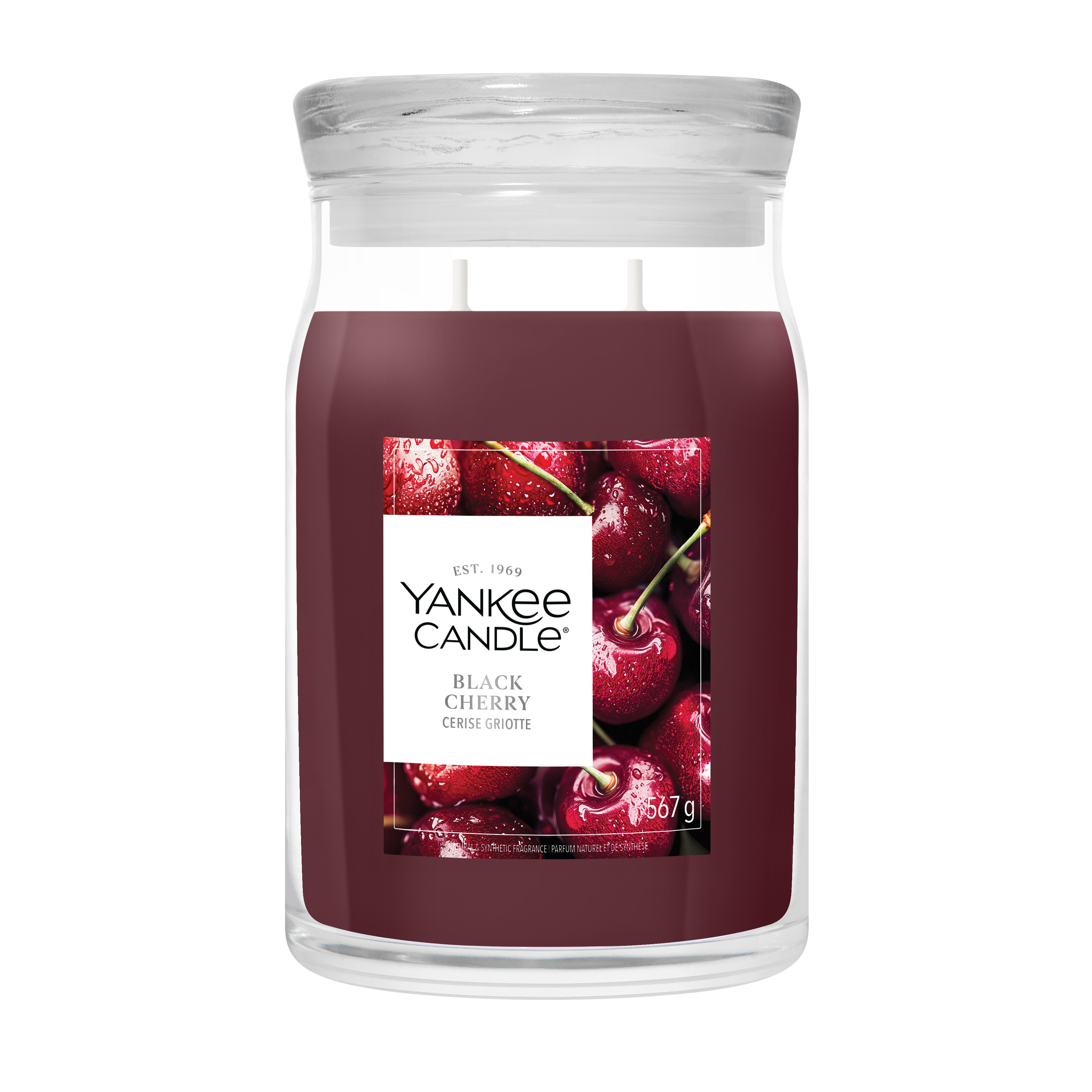 Black Cherry Signature Jar 567g 2-Docht Duftkerze, Kirsche, Schwarze Kirsche, Vorratsglaskerze, Fruchtduft