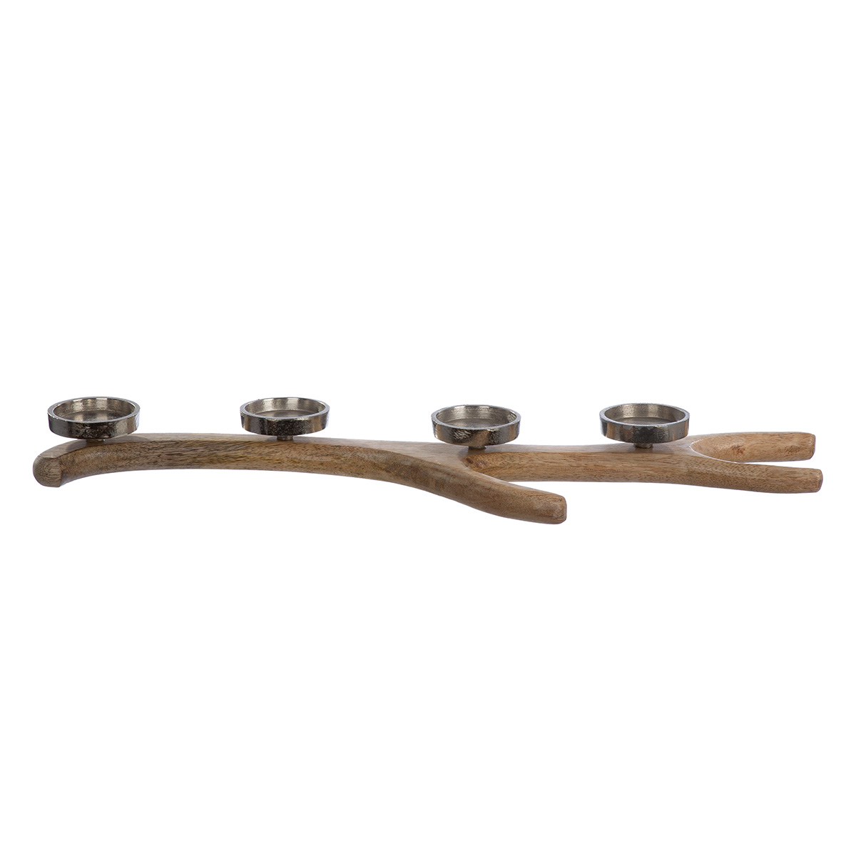 Kandare, Holz, Kerzenhalter, 4-armig, Metallzange?