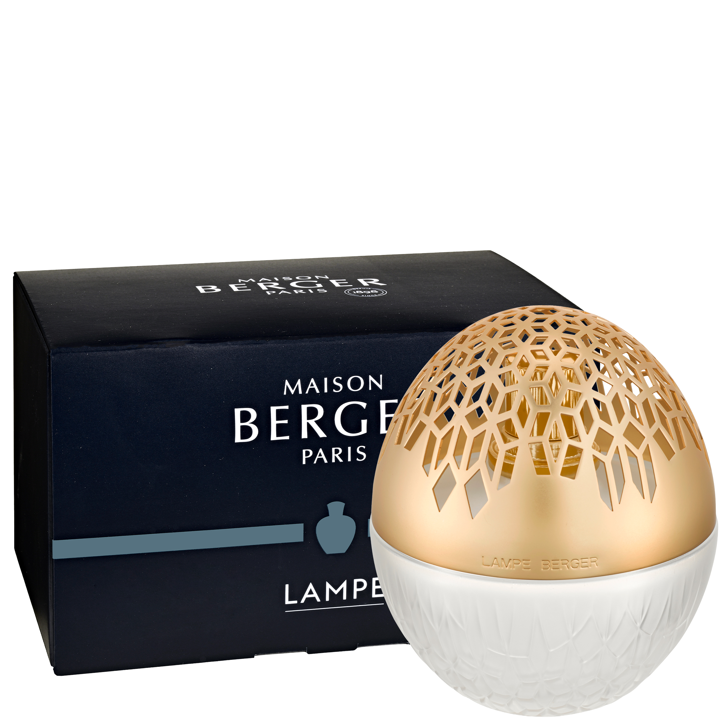Luka Gold Luftbefeuchter, Duftlampe, Lampe Berger, Ornamenten-Design, Gold-weißer Globus